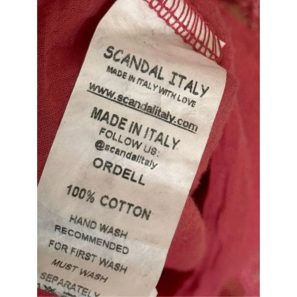 Sundance Scandal Italy Scarlet Pink Cotton Dress Large - Picture 7 of 8